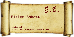 Eizler Babett névjegykártya